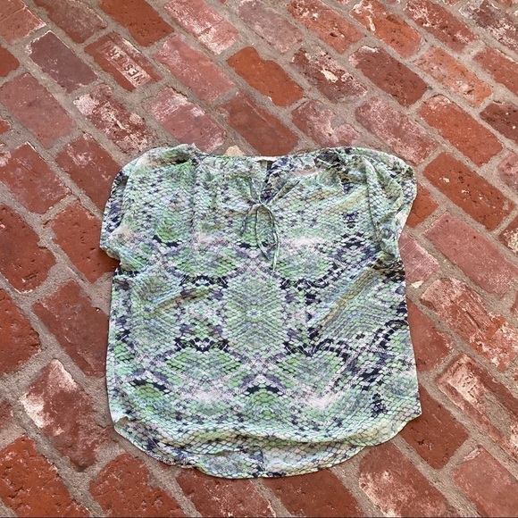 CAbi #746 Darby Sheer snakeskin Size large top - Picture 2 of 8